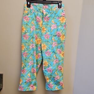 LAUREN Ralph Lauren PETITE Womens floral cropped pants 6 PETITE